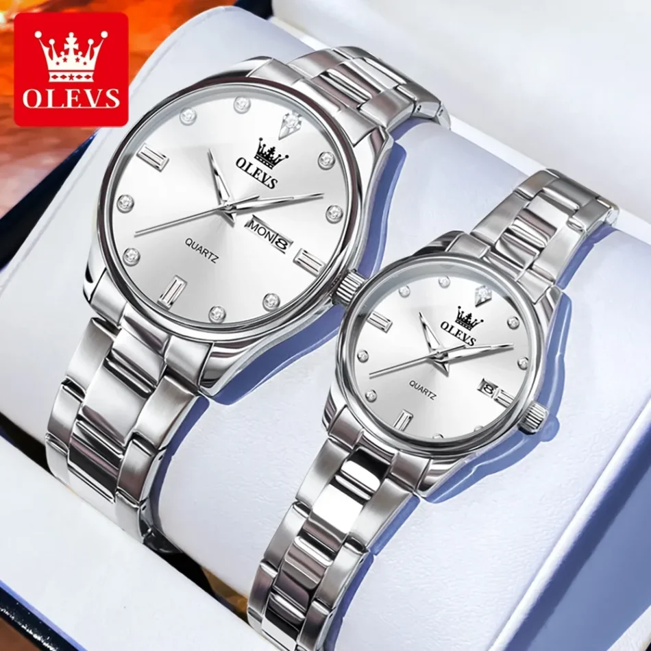 Olevs Couple Watch 3621 - Image 3