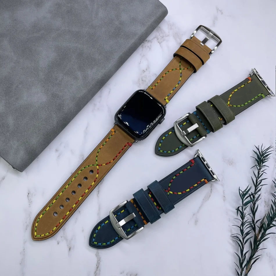 Vintage Leather Apple Watch Band - Image 3